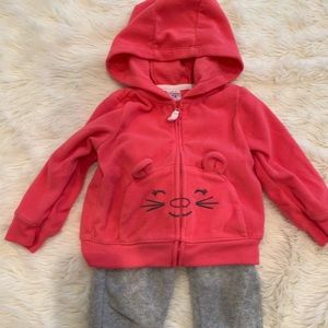 Baby girl fleece jacket & pant set